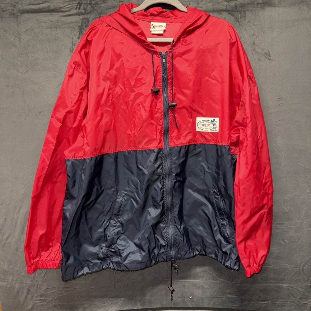 Vintage Walt Disney World Mickey Mouse‎ Color Block Windbreaker Jacket XXL